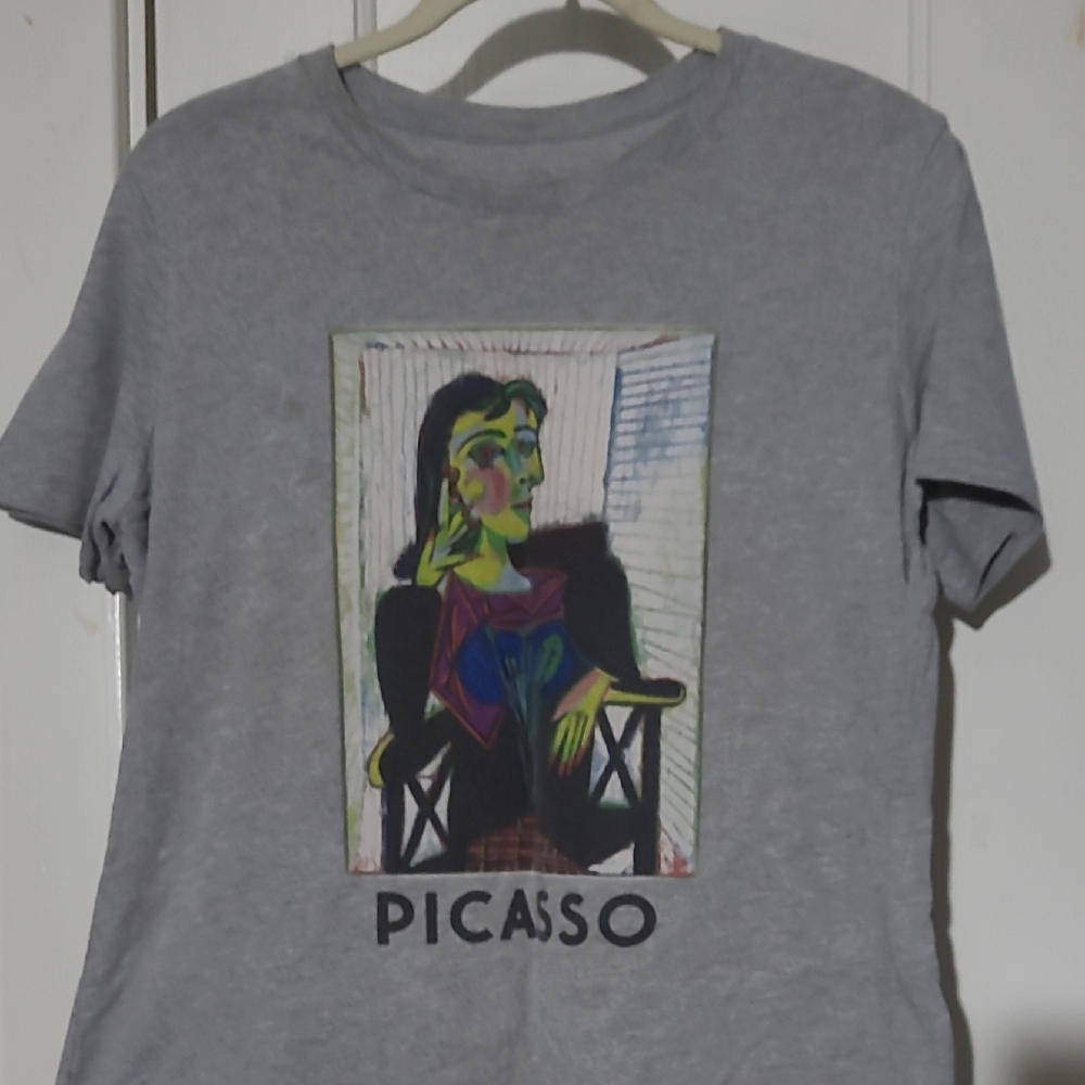 Gray T-Shirt with Picasso Artwork